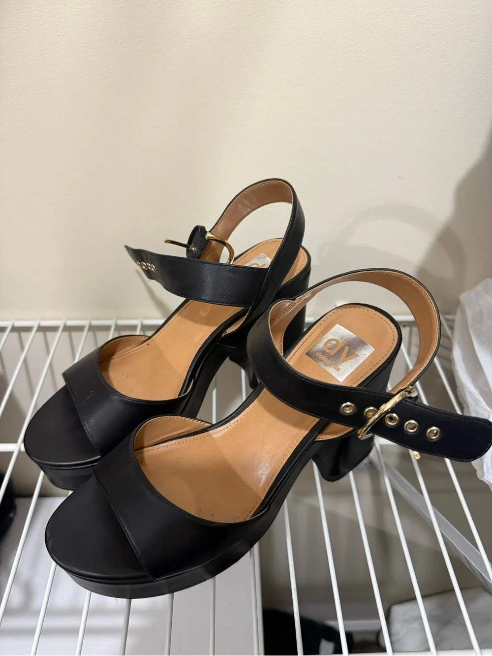 DV by Dolce Vita Black Platform Slingback Sandals
